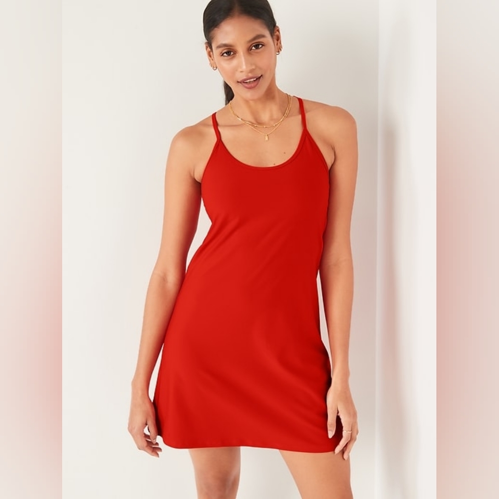 Old Navy Sleeveless PowerSoft Performance Racer-Back Mini Swing Dress for Women